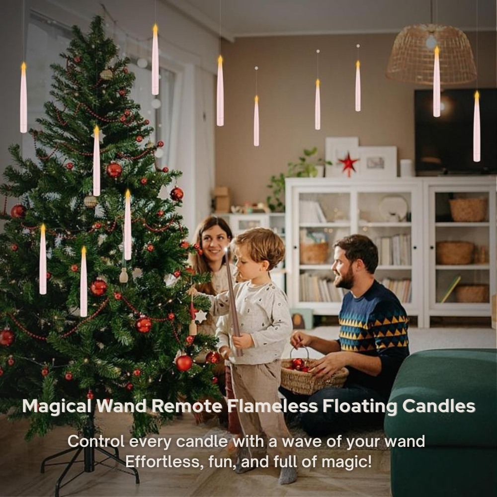 Flameless Floating Candles With Magic Wand Remote