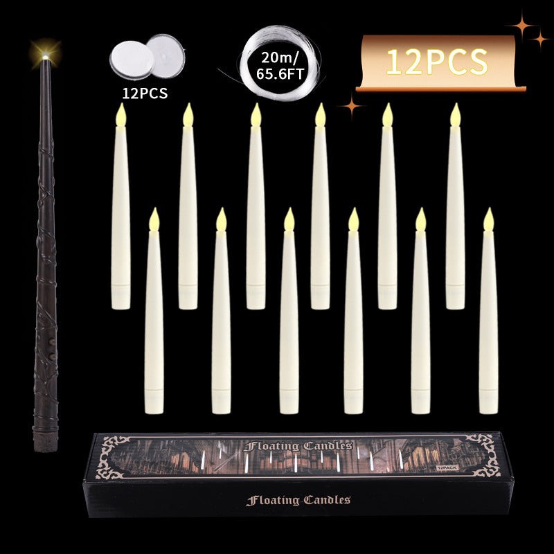 Flameless Floating Candles With Magic Wand Remote