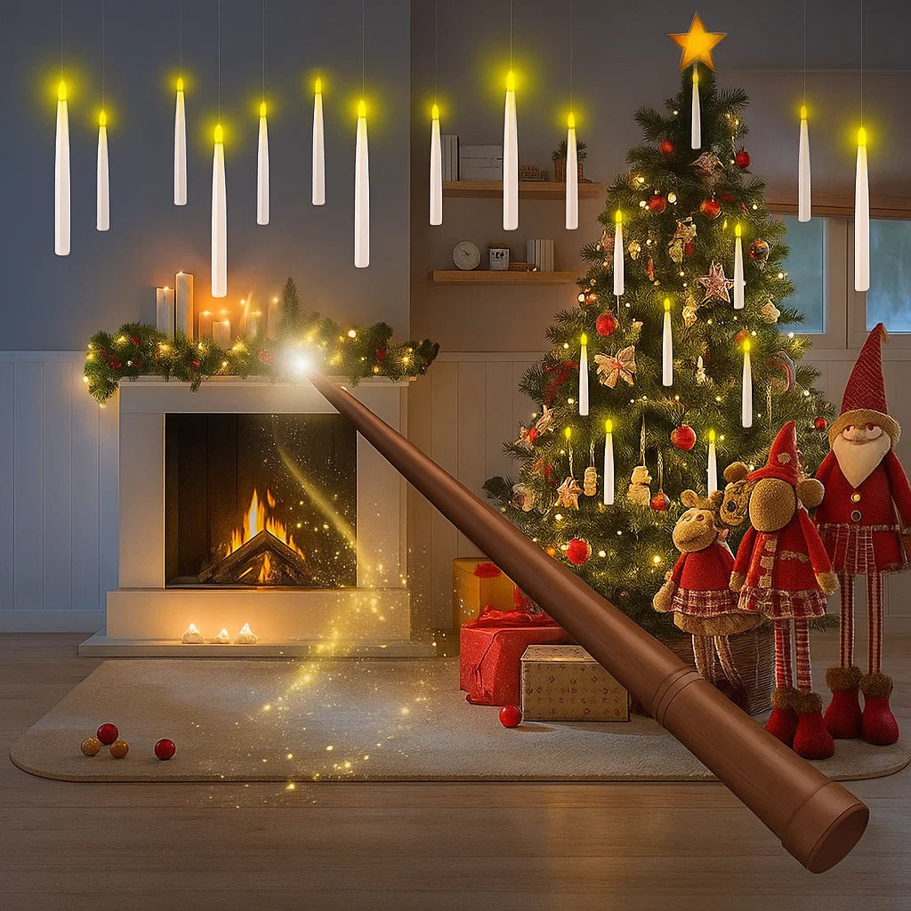 Flameless Floating Candles With Magic Wand Remote
