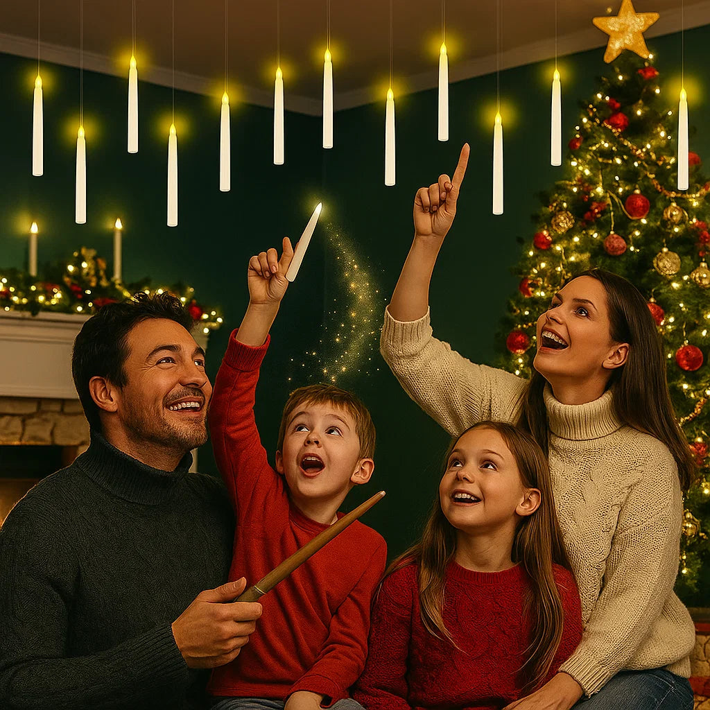 Flameless Floating Candles With Magic Wand Remote